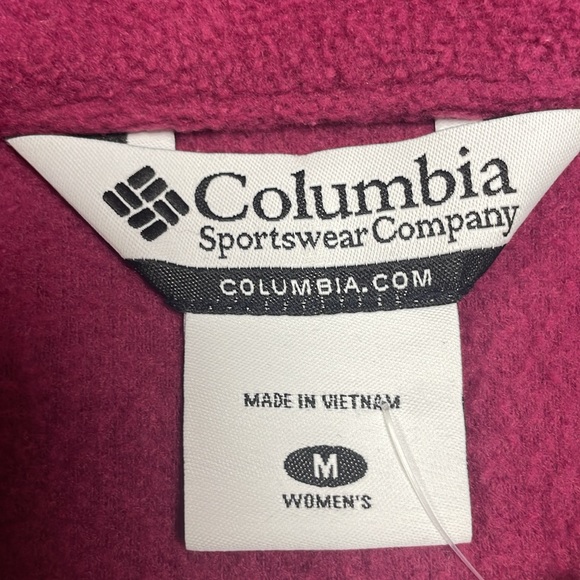Columbia Women’s Fleece Vest Medium Raspbery Pink Zip Front Outdoor Hiking Layer - Picture 3 of 7